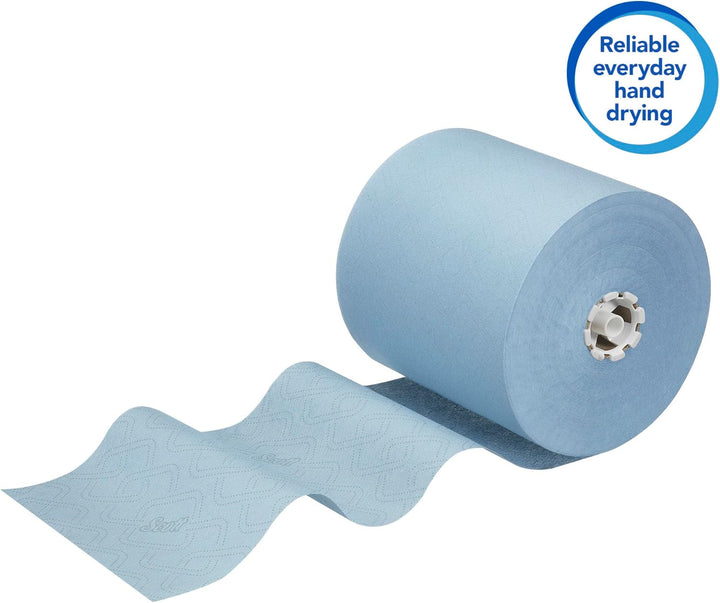 Scott Essential Rollenhandtücher 6692 – blaue Papiertücher – 6 x 350 m Papiertuchrollen (insges. 2.1