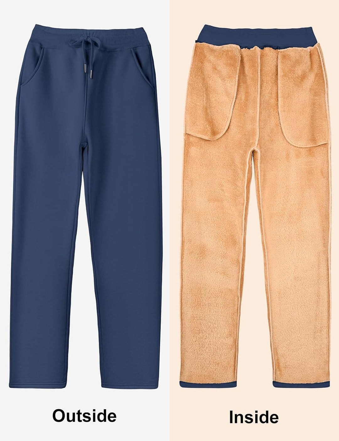UMIPUBO Gefütterte Jogginghose Damen Warm Fleece Freizeithose Winter Thermo Fleecehose High Waist Sw