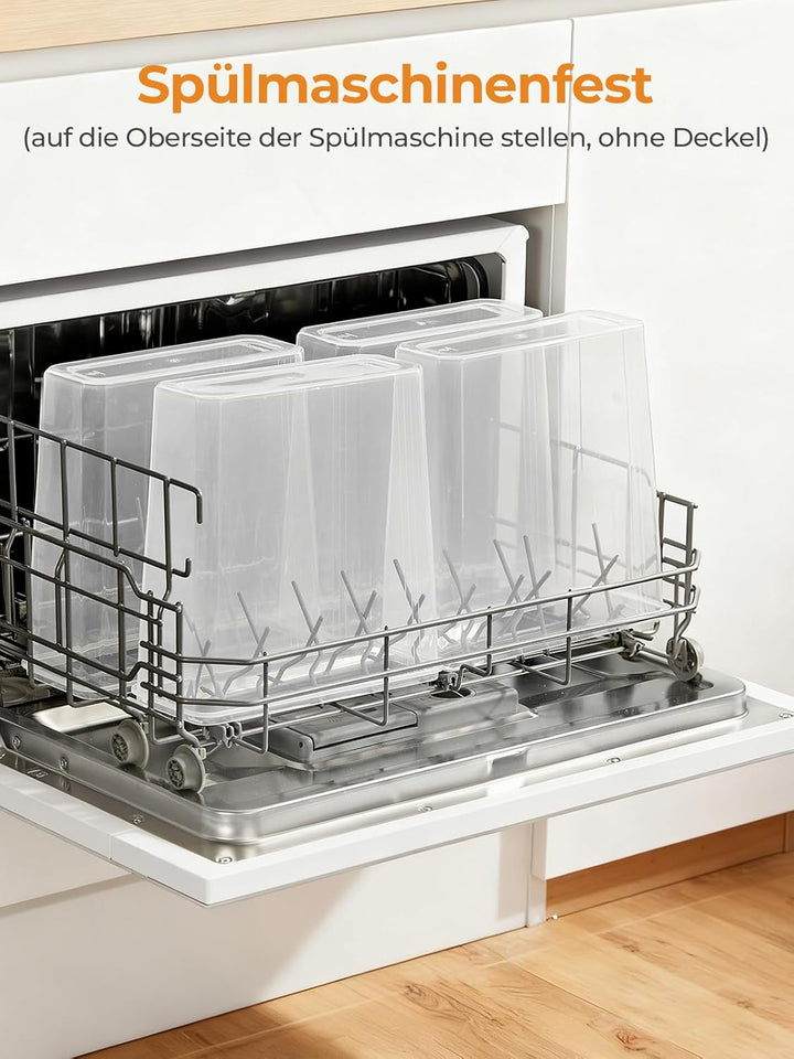 FOHERE Vorratsdosen mit Deckel Luftdicht Set of 4, 3.7L, Plastik Aufbewahrungsbox BPA-frei, Müsli Sc
