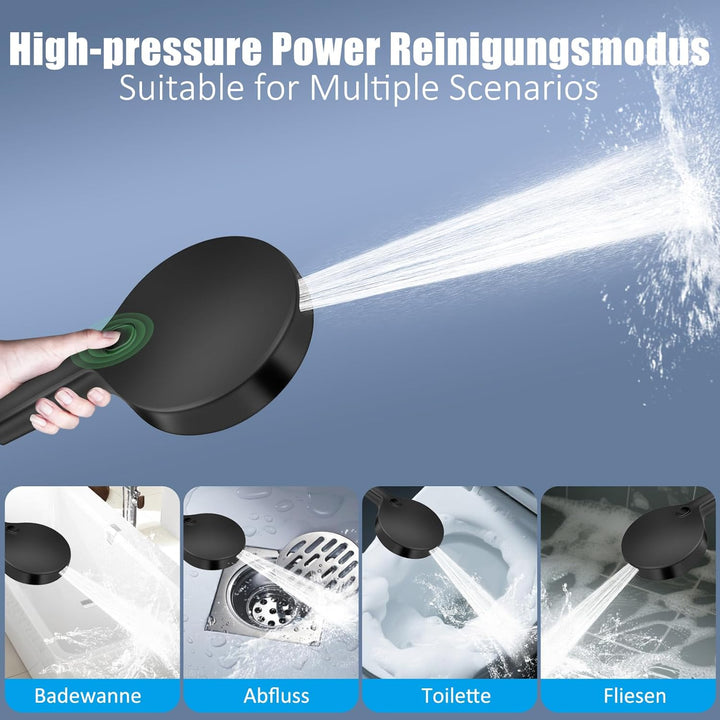 Duschkopf Hochdruck Duschkopf Gross 150mm Handbrause Wassersparender Regendusche 4 Strahlarten XXL D