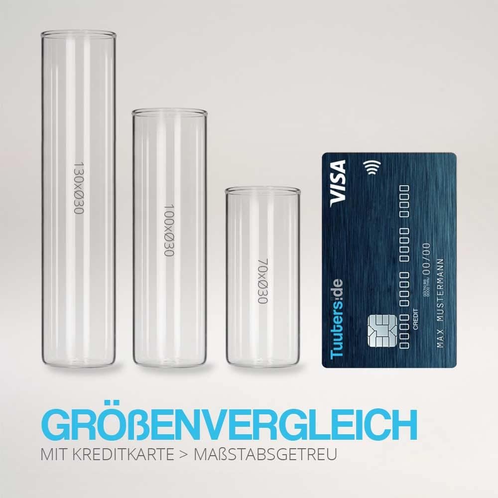 Tuuters 6x Gewürzgläser mit Verschluss (weiss), kleine Glasfläschchen für Gewürze (100 x Ø30 mm) 100