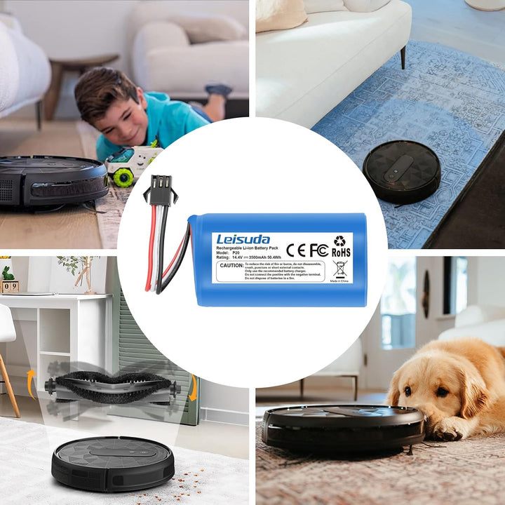Ersatzakku für AIRROBO P20 Roboterstaubsauger, 14.4 V 3500 mAh Lithium-Ionen-Akku mit Mehreren Schut