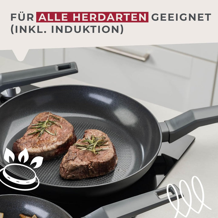 Fackelmann Pfanne 24cm Statement – Keramik beschichtete Pfanne - Recyceltes Aluminium mit Antihaft-B