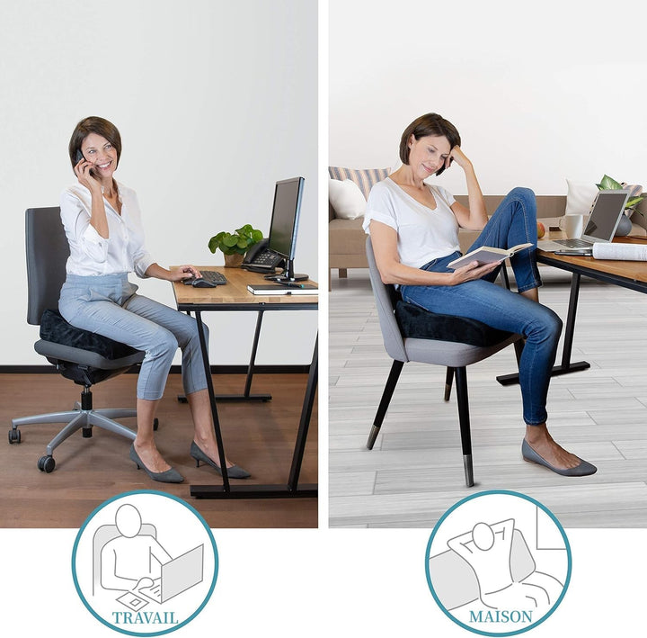 bonmedico Sitzkissen orthopädisch - Ergonomisches Memory Foam Kissen für Bürostuhl, Auto, Rollstuhlk