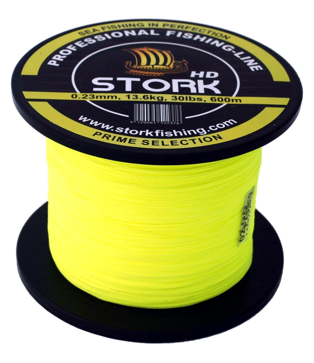 Stork HD, 4-Fach geflochtene Angelschnur 600m Fluo Gelb 15 lbs / 6.8kg / 0.15 mm, Fluo Gelb 15 lbs /
