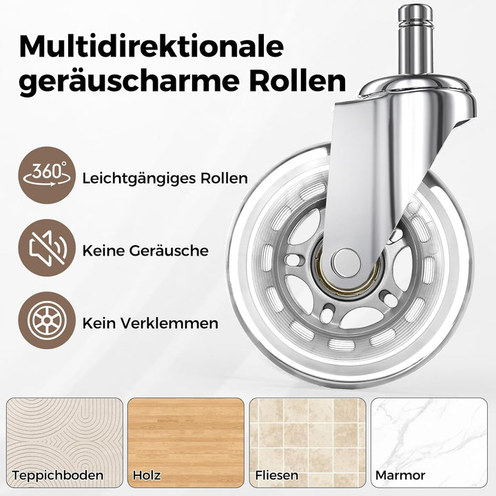 BEWISHOME Sattelhocker Höhenverstellbar, Sattelhocker mit Rollen, 360° Drehhocker Rollhocker, Ergono