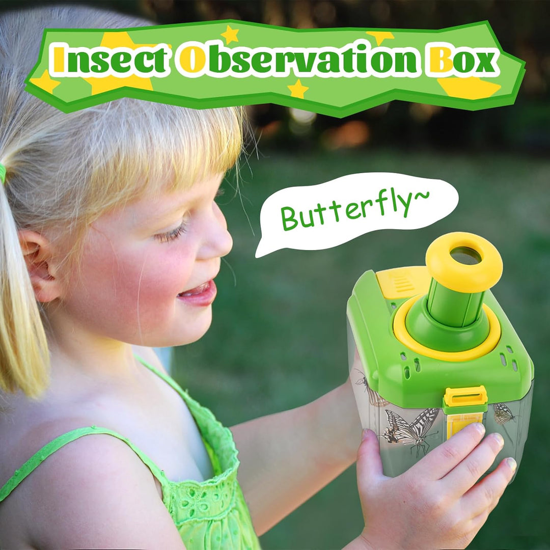 Forscherset für Kinder ab 4, Entdecker Set mit Insekten Beobachtungsbox, Lupenglas Kinder, Insektenf