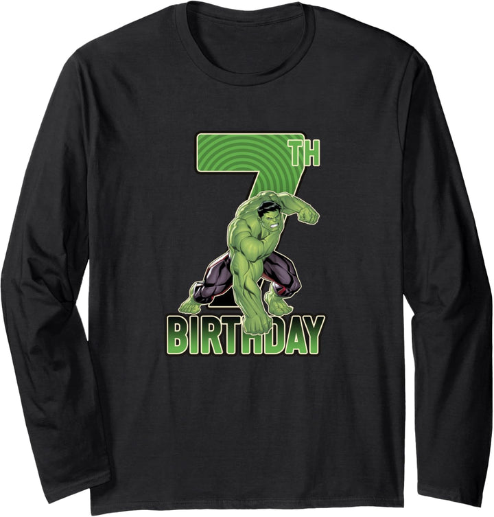 Marvel Hulk Smash 7th Birthday Langarmshirt