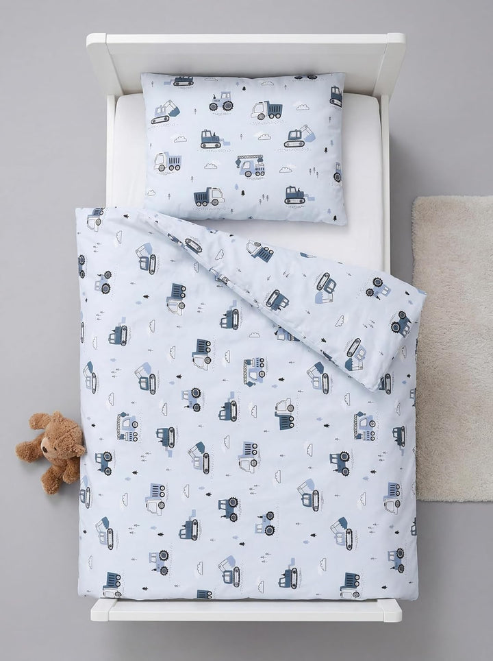 TupTam Kinder Gemusterte Bettdecken Set Ganzjahresdecke Bettdecke Kopfkissen Flachkissen 2tlg., Farb