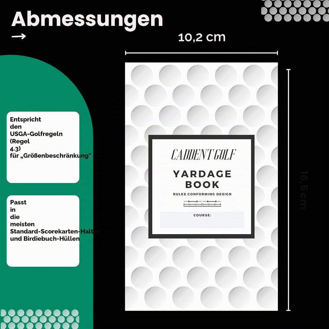 CADDENT Golf Yardage Book - Golf Journal &amp; Log Book with Golf Club Yardage Chart - Golf Notebook Bac