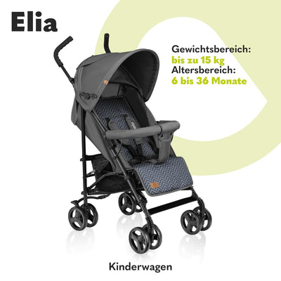 LIONELO Elia Buggy klein zusammenklappbar Kinderwagen bis 15 kg, Rücken und Fussstützenverstellung H