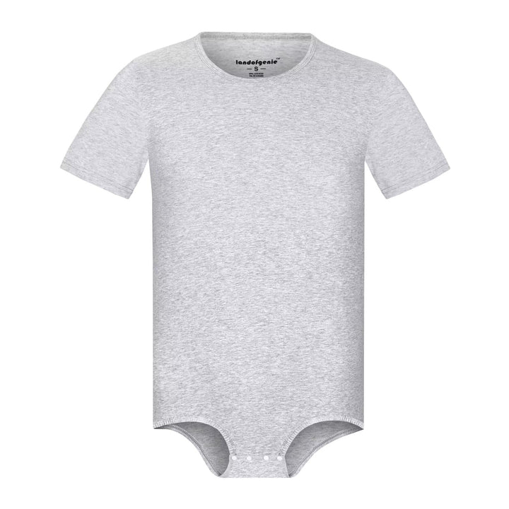 Landofgenie Männer Kurzarm Strampler Pyjama Bodysuit One Piece Strampler XS Hellgrau, XS Hellgrau