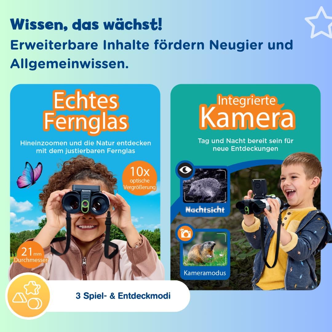 VTech Interaktives Video-Fernglas – Mit eingebauter Kamera, 10-facher Vergrösserung und beeindrucken