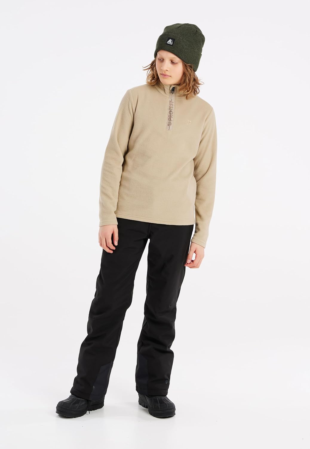 Protest Jungen 1/4-reissverschluss PERFECTY JR BambooBeige 128, BambooBeige 128