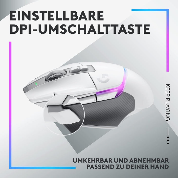 Logitech G502 X PLUS LIGHTSPEED Kabellose RGB-Gaming-Maus - Optische Maus mit LIGHTFORCE Hybridschal