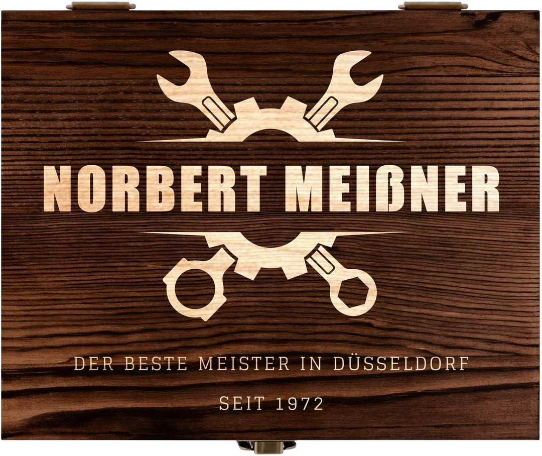 Maverton Whisky Steine Set - in Holzbox mit Gravur - 8 Eiswürfel + 2 Whisky Gläser - wiederverwendba
