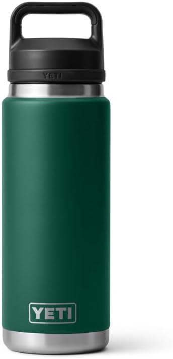 YETI Rambler Trinkflasche 26 oz (769 ml) Black Forest Green – Edelstahl Trinkflasche, Wasserflasche