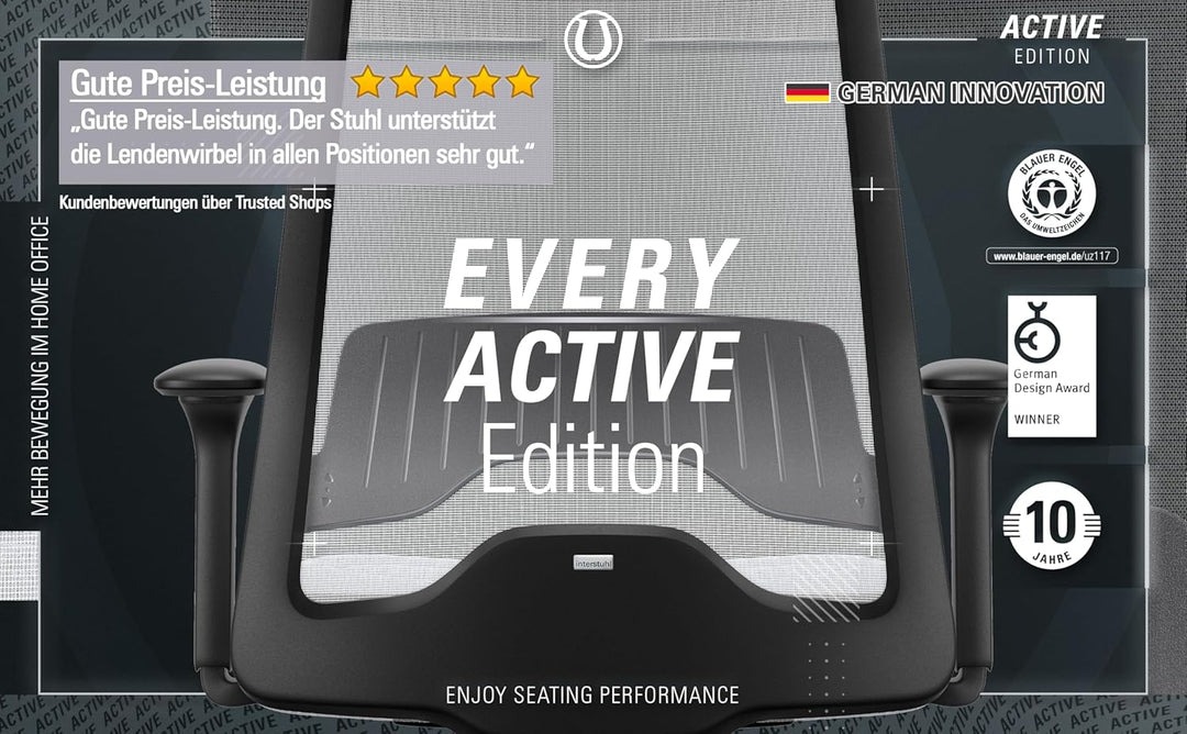 Interstuhl Bürostuhl Every Active Edition – ergonomischer Schreibtisch- und Gaming-Stuhl – Lordosens