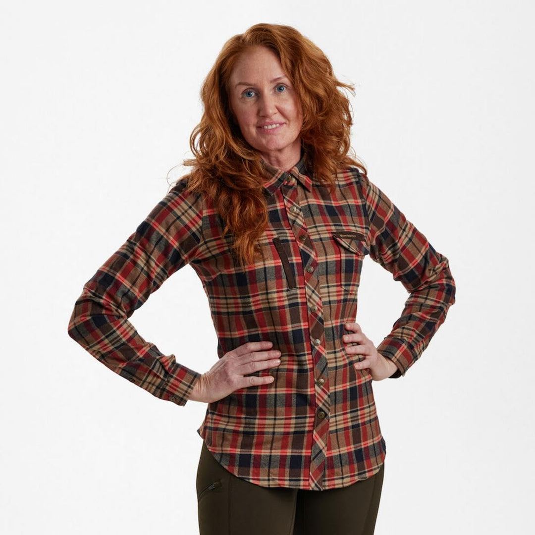 Deerhunter Lady Athena Shirt Orange Check C48, C48