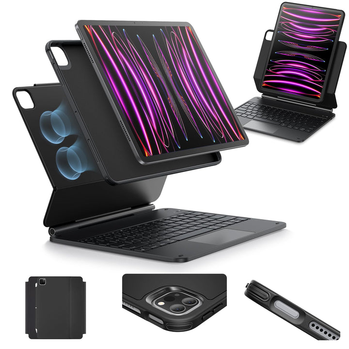 ESR Magnetische Keyboard Hülle, iPad Tastatur Hülle für iPad Pro 12.9 2022, magnetischer Ständer, Po