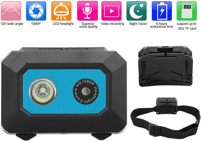 Super HD 1080P DV-Sportkamera, Am Kopf Montierter Action-Video-Camcorder mit DVR-Recorder-Kopfkamera
