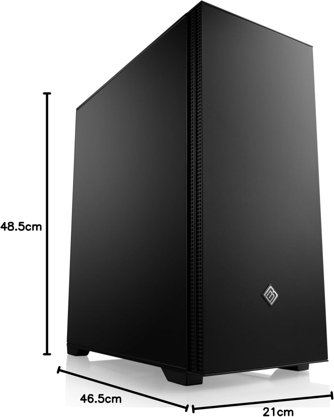 Gaming PC-Gehäuse Cronos II Silent - Midi-Tower, schallgedämmt, Low-Noise, vormontierte Lüfter, E-AT
