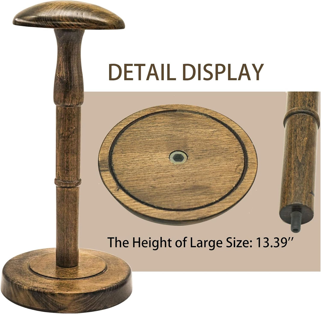 Vintage Holz Hutständer Dsiplay,Freistehender Perückenständer,Tisch-Hutständer,Halter für Mützen und