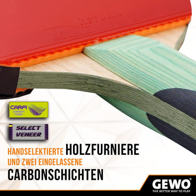 GEWO CS Energy Carbon Pro - Tischtennis-Schläger - ITTF genehmigt - Carbon-Schläger mit kontrolliert