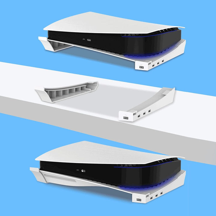 Horizontaler Ständer für Spielekonsole, Basisständer mit 4 USB-Anschlüssen, Kompatibel mit Digital E