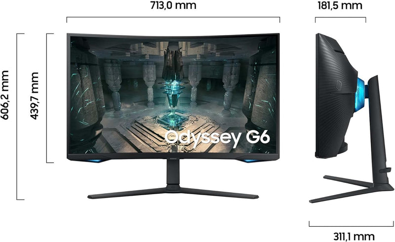 Samsung Odyssey G65B Smart Gaming Monitor S32BG650EU, 32 Zoll, VA-Panel, WQHD-Auflösung, AMD FreeSyn