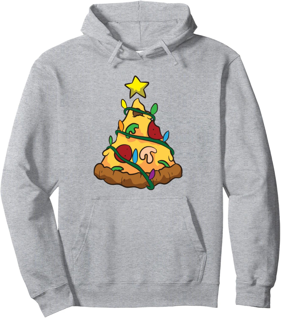 Lustige Pizza Weihnachtsbaum Weihnachtsbaum Lichter Weihnachten Pullover Hoodie