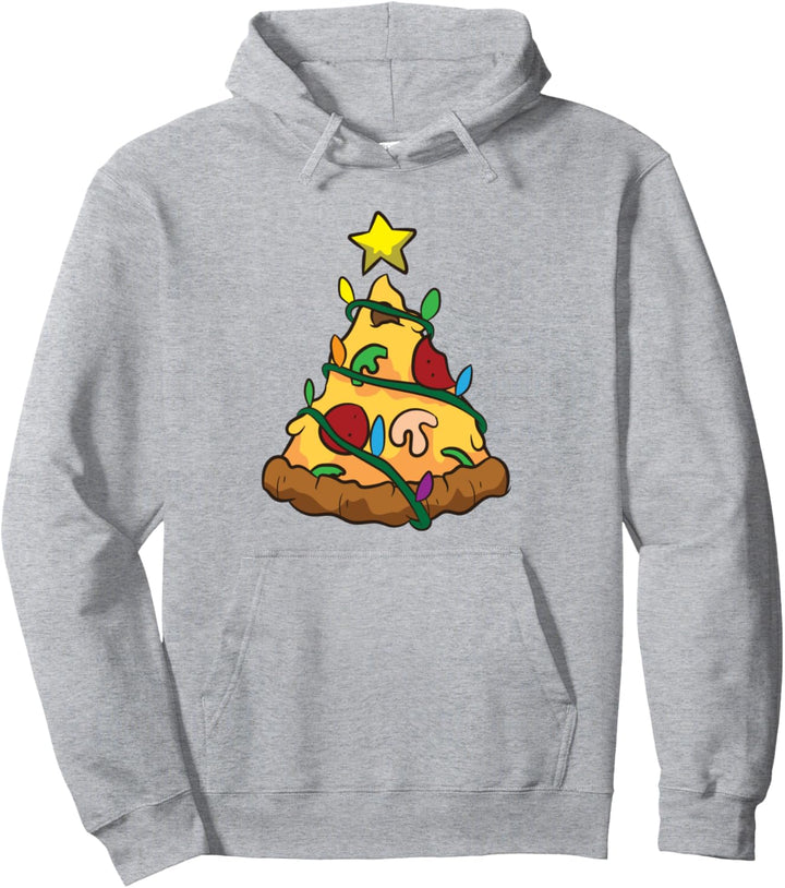 Lustige Pizza Weihnachtsbaum Weihnachtsbaum Lichter Weihnachten Pullover Hoodie