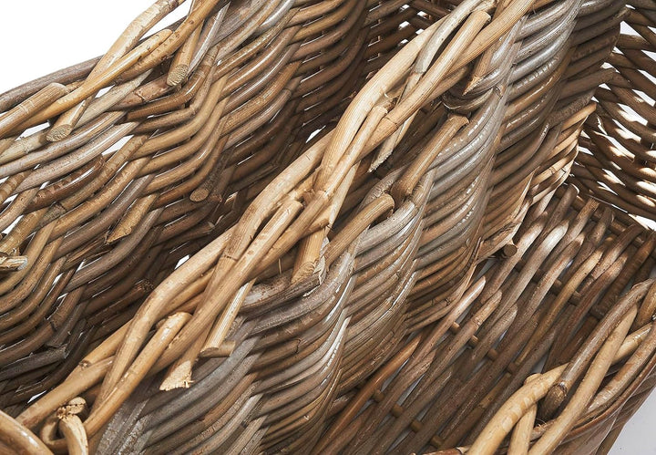 Kobolo Zeitungsständer Magazinsammler Zeitschriftenkorb aus Rattan - kubu Grey - 2 Fächer