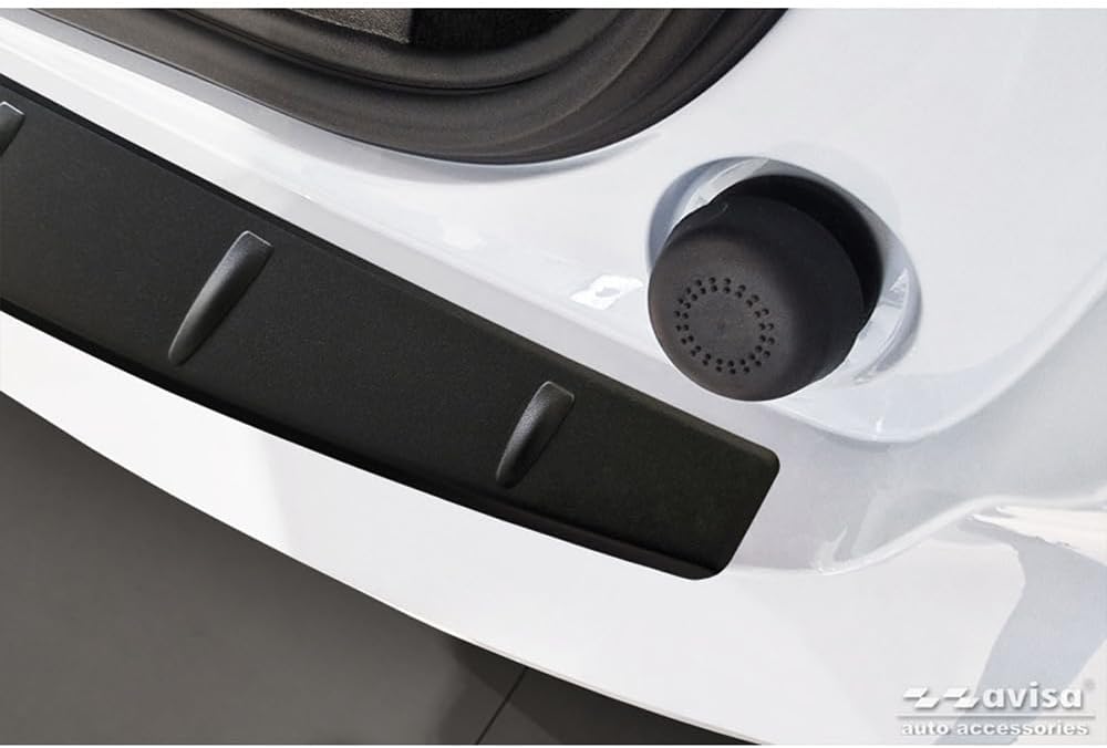 Avisa Matt-Schwarz Edelstahl Heckstossstangenschutz kompatibel mit Volvo EX30 2023- 'Ribs', Mattschw