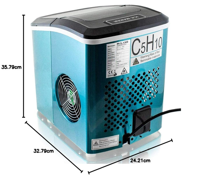 Eiswürfelmaschine Edelstahl Eiswürfelbereiter Eiswürfel Ice Maker Eis Maschine Icemaker (Hellblau)