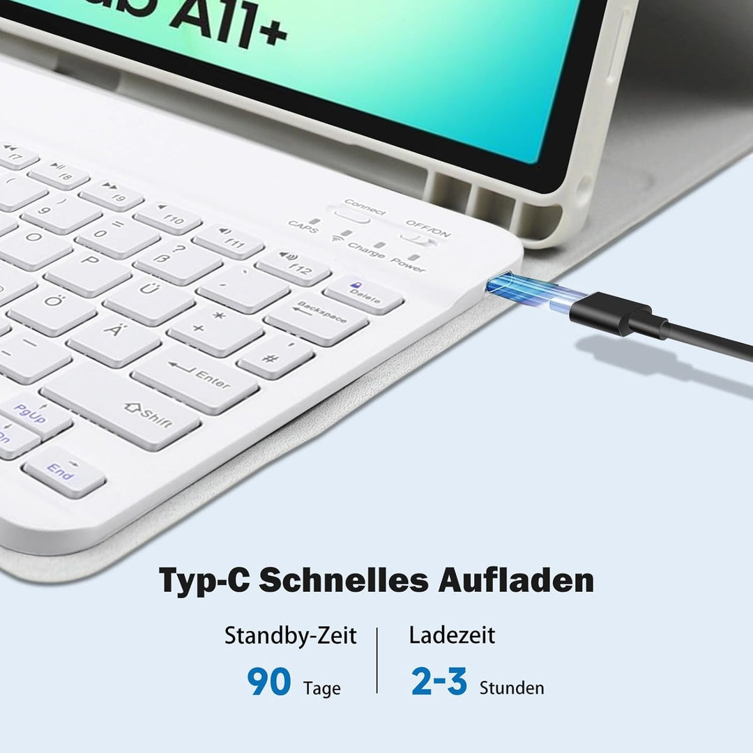 Tastatur Hülle für Samsung Galaxy Tab A11+ 2025 (SM-X230)/Tab A9+ 2023 (SM-X210),Magnetische Abnehmb