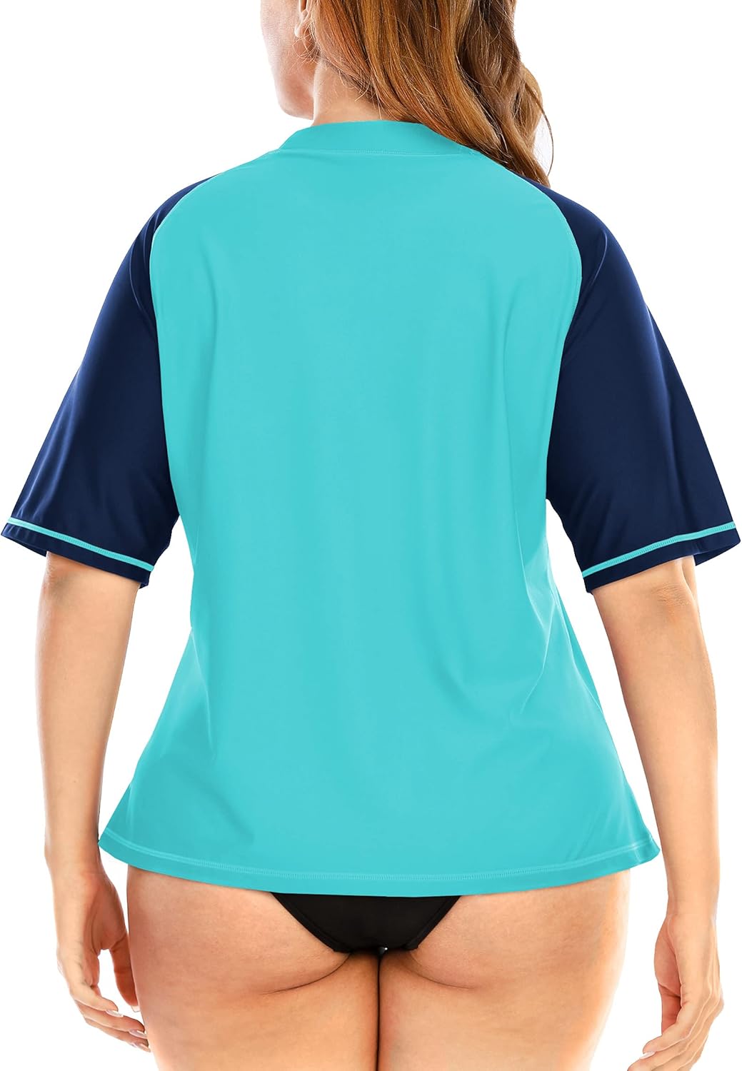 Halcurt UV Shirt Damen Übergrösse Rash Guard Kurzarm UPF 50+ Badeshirt UV Schutz Schwimmshirt Schnel