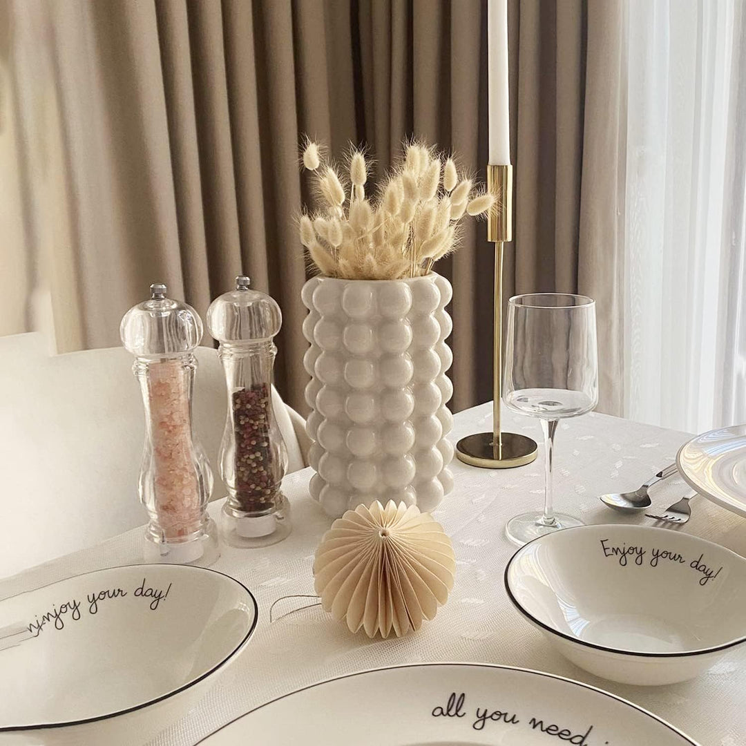 YANWE1 Bubble Vase, Hohe Vase, Weisse Keramikvase, Moderne Vase, Boho Vase, Dekorative Vase, Moderne