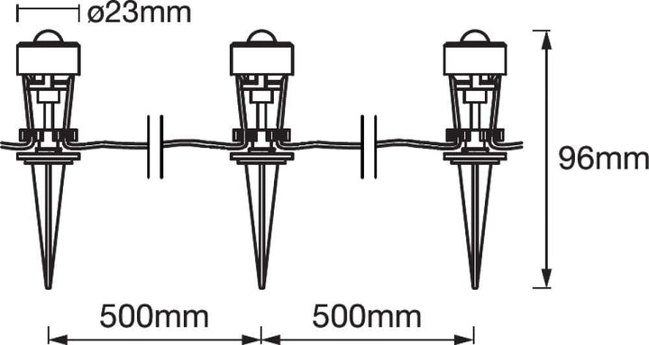 LEDVANCE LED Gartenleuchte, Lichterkette mit 3 weiteren LED Dots für Aussen, Erweiterungspaket, Warm