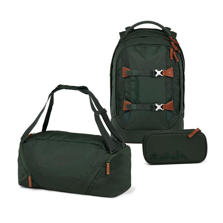 Satch Pack Nordic Black Skandi Edition Schulrucksack Set 3tlg. inkl. Schlamperbox und Sporttasche (F