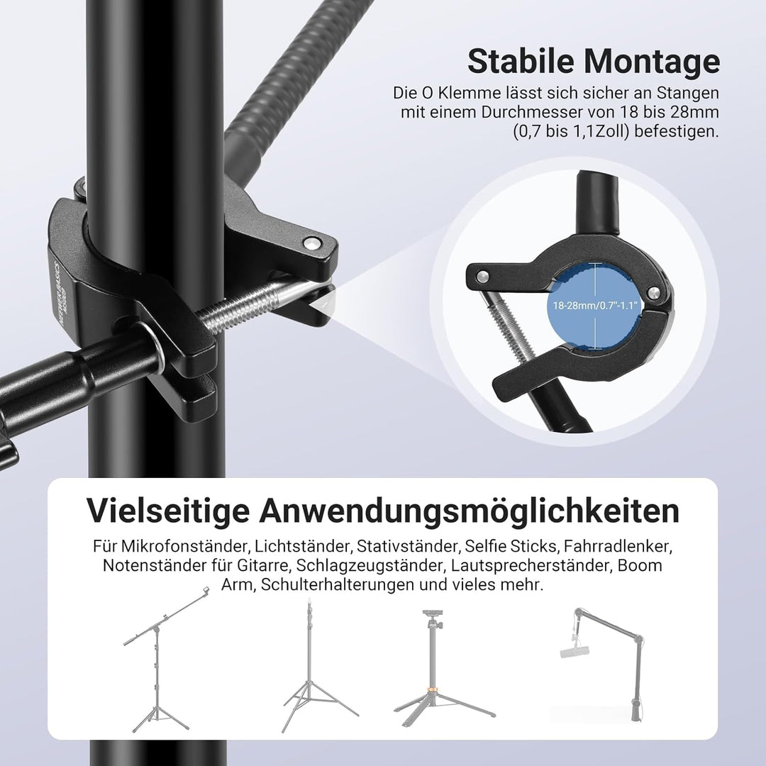 NEEWER BASICS Magnetische Handyhalterung für Microphone Stand mit flexiblem Rohr, Magnet verstellbar