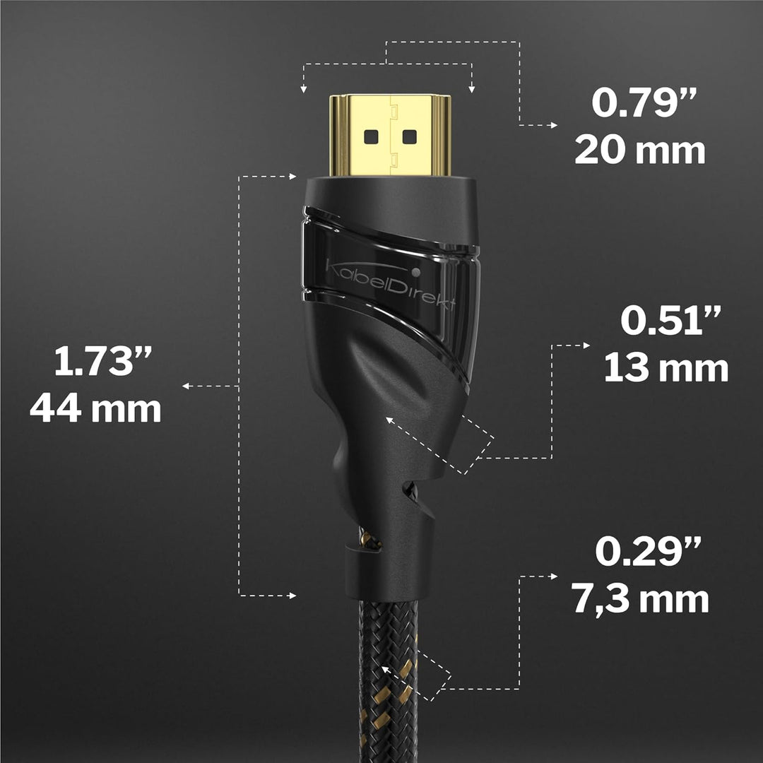 KabelDirekt – 4K HDMI-Kabel – 7,5m – In Deutschland entwickelt – Bruchfeste Nylon-Ummantelung (4K@60