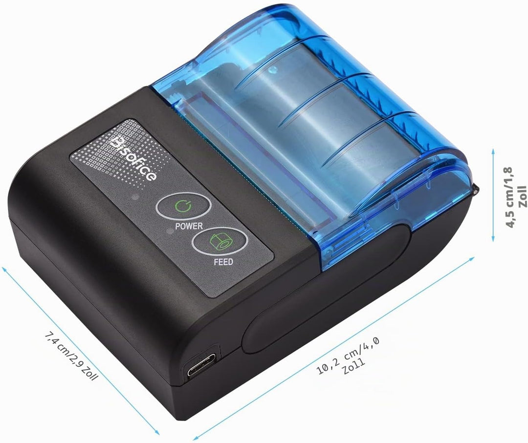XGR-POS581 Mini Tragbarer Thermodrucker Belegticketdrucker 2 Zoll Wireless USB Beleg Ticket Drucker