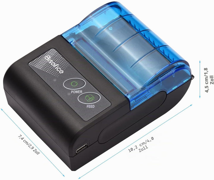 XGR-POS581 Mini Tragbarer Thermodrucker Belegticketdrucker 2 Zoll Wireless USB Beleg Ticket Drucker
