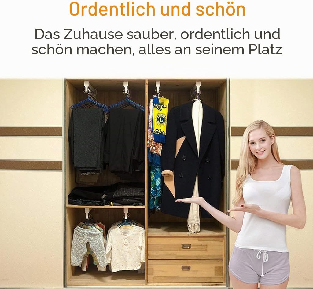 FKKPRVAX Ausziehbare Kleiderstange mit 2 Gleitschienen, ausziehbare Kleiderstange, verstellbare 30-8