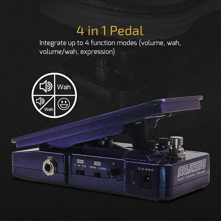 Hotone WAH AKTIV Volume Passive Expression 4 in 1 Gitarre Effektpedal schaltbar mit sichtbaren Gitar