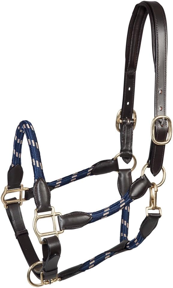 PFIFF 102551 Lederhalfter 'Lina', blau-beige Pony Pony Blau-Beige, Pony Blau-Beige