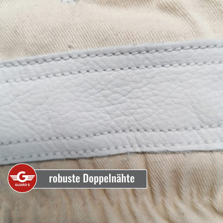 GUARD 5 - Leder Arbeitshandschuhe 5 Paar Gr.9 - Rind- Vollleder Handschuhe - hochwertiger, robuster