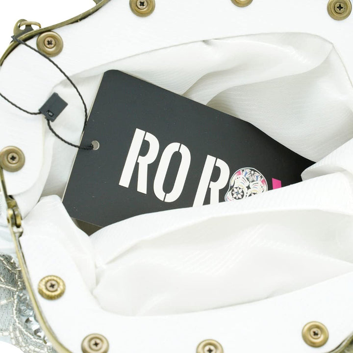 Ro Rox Margeret Retro Stickerei Abend Abschlussball Party Handtasche Silber, Silber