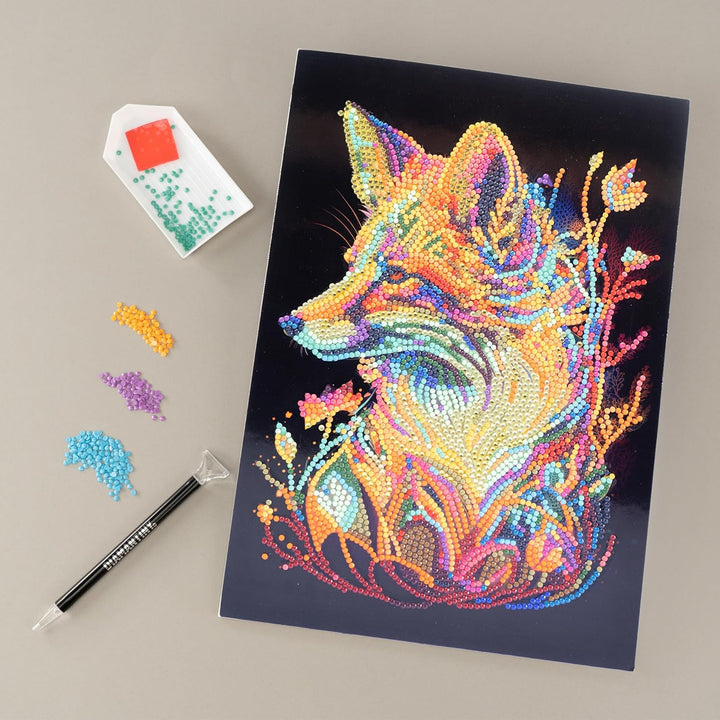 DIAMANTINY - Fuchs Malen nach Zahlen, Tierfarbe, 21 x 29,7 x 0,3 cm, 96021